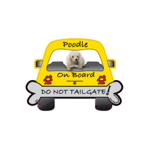 Poodle On Board Car Magnet